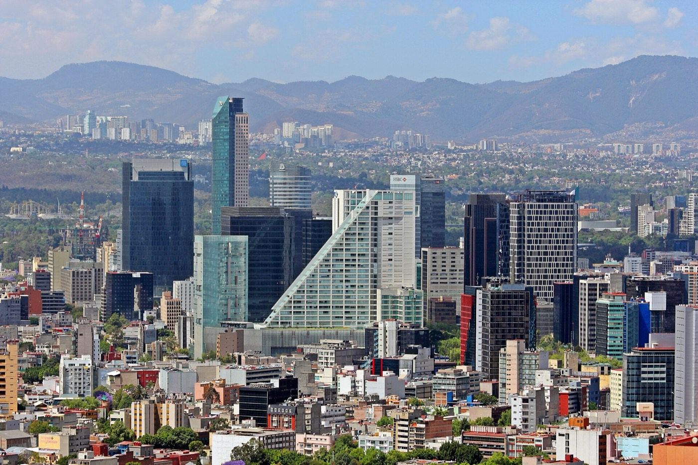The Paseo de la Reforma skyline in Mexico City